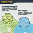 thumbnail image 3 of POWERTEC 4" Diamond Polishing Pads w/ 10pcs 50 - 6000 Grit Polishing Pad & 5/8"-11 Backer Pad for Drill, Polisher & Grinder. Wet/Dry Diamond Polishing Pad Kits for Concrete, Granite & Marble, 11110N, 3 of 6
