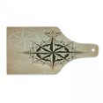 thumbnail image 1 of Compass Cutting Board, Abstract Navigation Sailing Method Navigation Theme Print, Decorative Tempered Glass Cutting and Serving Board, Wine Bottle Shape, Brown Pale Brown, by Ambesonne, 1 of 1