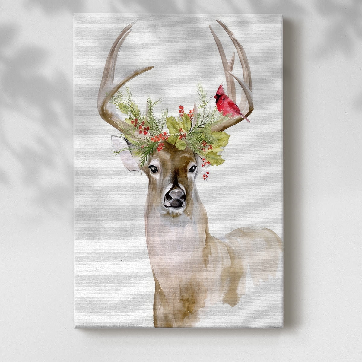 Holiday Deer I- Gallery Wrapped Canvas