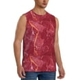 thumbnail image 2 of Uemuo Abstract Red Marble Pattern Men's Sleeveless T-Shirt,Muscle Athletic Tank Top, Moisture-wicking Quick-dry Breathable Classic Tee Top for Gym Run Outdoor Sports-Medium, 2 of 8