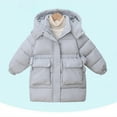 thumbnail image 2 of IVEYRTF Girls Hooded Long Coat Winter Jacket Warm Thickened Outerwear for Kids Childrens Parka Cold Weather Apparel Cozy and Comfortable Daily Wear(Gray,4-5 Years), 2 of 4
