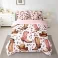 thumbnail image 2 of Manfei Cool Western Cowgirl 7-Piece Twin Bedding Sets,Boho Cowboy Boots Bedding Comforter Set,Pink Flower Blossom Sheet Sets For Girls Kids,Super Cozy Room Decor Reversible, 2 of 8