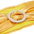 thumbnail image 4 of Juvale Gold Chair Sashes - 100-Pack Solid Polyester - Fits 13.5-16.5 n Chair Backs with Stretch Fit Metallic Gold Tie Backs & Silver Buckles - Wedding Decor & Party Reception, 4 of 7