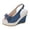 Blue, variant on Rokment Women's Denim Bow Platform Wedge Dressy Sandals 2026 Summer Fashion Casual Canvas Espadrilles Chunky High Heels Slingback Dress Sandals for Ladies Black Size 6.5