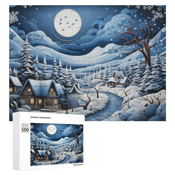 500-Piece Challenging Winter Puzzle - Snowy Scene Jigsaw for Adults, Teens, and Families - Great for Decor & Gifts