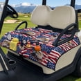 thumbnail image 3 of Pzuqiu American Flag & Bald Eagle Watercolor Pattern Quilted Golf Cart Seat Covers Easy to Install, Portable, Suitable for Outdoor, Fit for EZGO 2-Person Seat Carts, 3 of 9