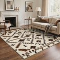 thumbnail image 2 of GENIMO 5'x7' Area Rug for Living Room, Machine Washable Non Slip Low Pile Rug for Bedroom Dining Room, Boho Bohemian, Earthy Brown, 2 of 7