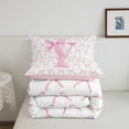 thumbnail image 5 of Erosebridal Initial Letter Bedding Twin Comforter Set,Monogrammed Bowknot Down Comforter,Kawaii Decoration,Reversible,Lightweight,2-Piece, 5 of 7