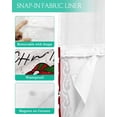 thumbnail image 3 of No Hook Shower Curtain with Snap in Liner, Merry Christmas Gnome with Gifts Red Floral Border Hotel Shower Curtains for Bathroom, Washable Shower Curtain Liner Set with Mesh Top Window, 66"x72", 3 of 6