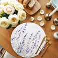 thumbnail image 2 of Lavender Floral Round 15 Inch Placemats Set of 2, Spring Flowers Botanical Plants HeatResistant Non Slip Place Mats for Dining Table, Wipeable Braided Kitchen Table Mats for Housewarming, 2 of 9