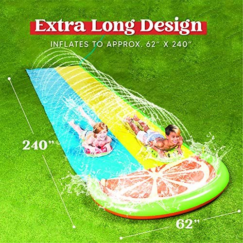 Sloosh 20ft Slip and Slide 2 personas Toboganes de agua de lujo con 2 tablas de boogie tob