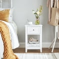 thumbnail image 3 of VASAGLE End Table, Nightstand, With 1 Drawer and 1 Shelf, White, 3 of 8