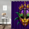 thumbnail image 3 of RKSupls Shower Curtain, Purple Green Gold Mask Carnival Waterproof Polyester Shower Curtain with Hooks for Chic Elegant Home Bathtub Bathroom Decor Washable Curtains, 3 of 5