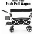 thumbnail image 4 of Creative Outdoor Titanium Series Push Pull Wagon Stroller with Canopy Folding Wagon for Kids, Black/Gray, 4 of 9