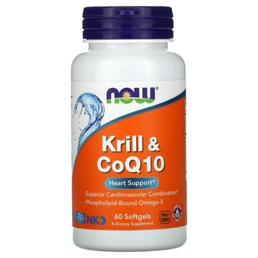 NOW Foods Supplements, Krill  CoQ10, Phospholipid-Bound Omega-3, Heart Support*, 60 Softgels