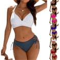 thumbnail image 4 of Minjewel Women's Bikini Two Piece Set with Swim Trunks,featuring Cutout Strap Details and Sexy Hollow Design,Summer Beachwear for Women,Hot Pink,XL, 4 of 6