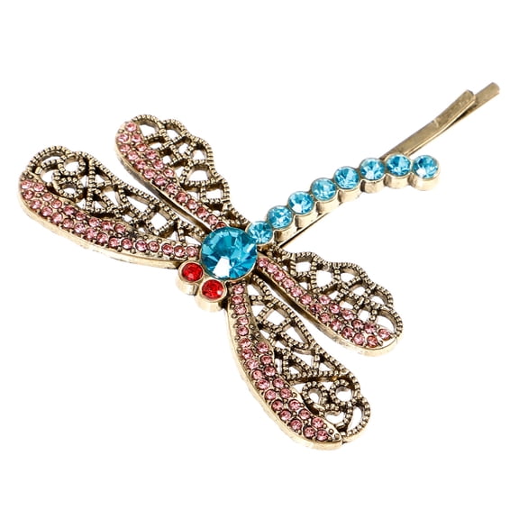 MERRYHAPY Crystal Dragonfly Hair Clip Metal Hairpin Stylish Accessory for Prom, Holiday, Wedding, and Everyday Wear