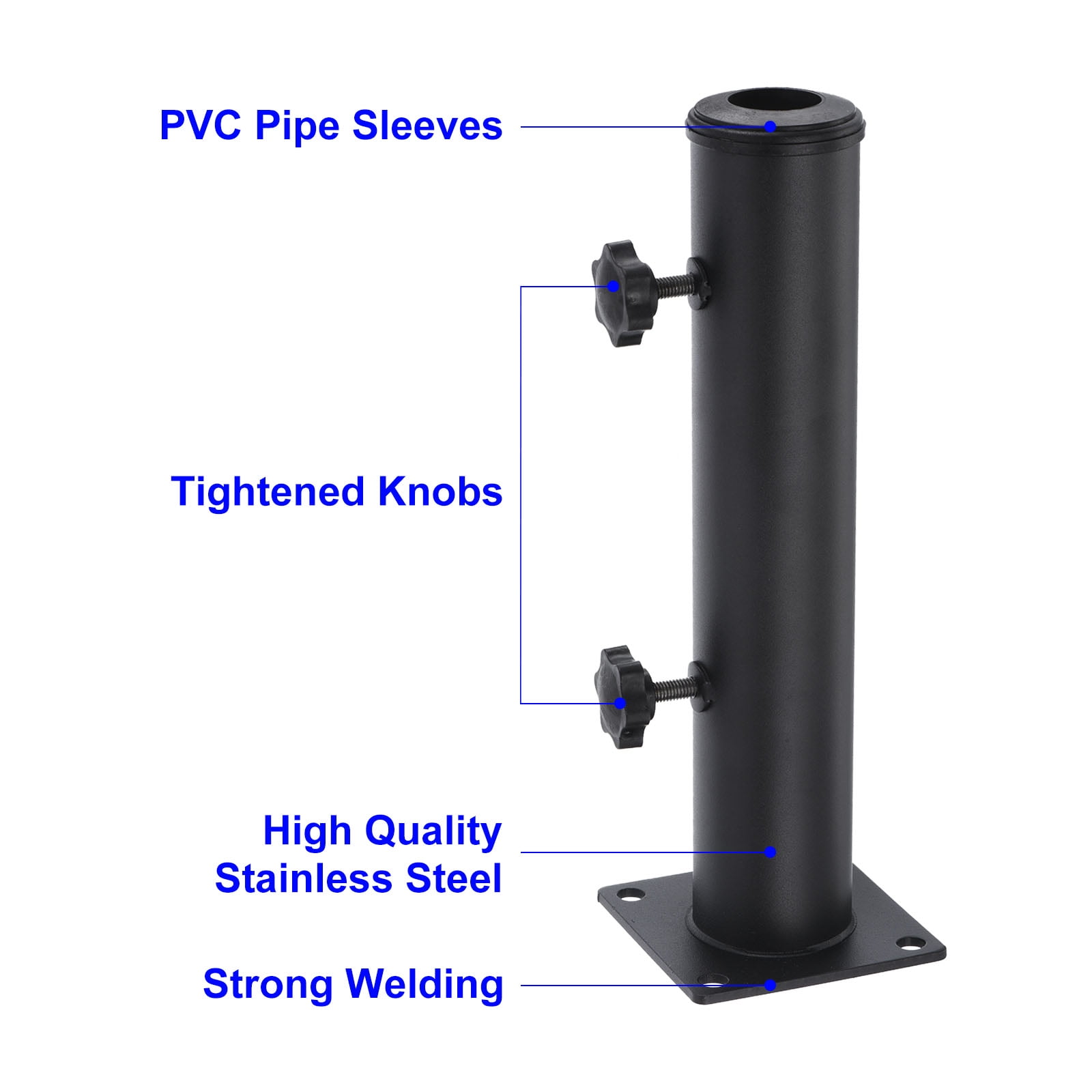Deck Umbrella Mount Outdoor, 2.16" Diameter Windsock Pole Base Bracket Deck Mount Umbrella Holder