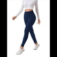thumbnail image 1 of Leggings de Cintura Alta y Gruesos para Mujer: Pantalones de Yoga, Ciclismo y Entrenamiento con Control de Abdomen Sin Transparencias. Azul Marino M, 1 of 8