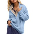 thumbnail image 4 of Women's T-shirts Sweatshirt For Women Oversized Casual Long Sleeve Button Neck Pullover Tops Fashion Outfits Clothes T-shirts, 4 of 6