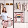 thumbnail image 6 of Foldable Clothes Storage Bags Clothes Organizer Bin with Clear Windows for Clothes Bedding Daisies and Bow Pattern, 6 of 6