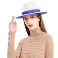 thumbnail image 3 of SAYOO Sombrero de lana de otoño neutro, sombrero de Fedora de doble cara de moda con cinta decorativa SAYOO moda, 3 of 8