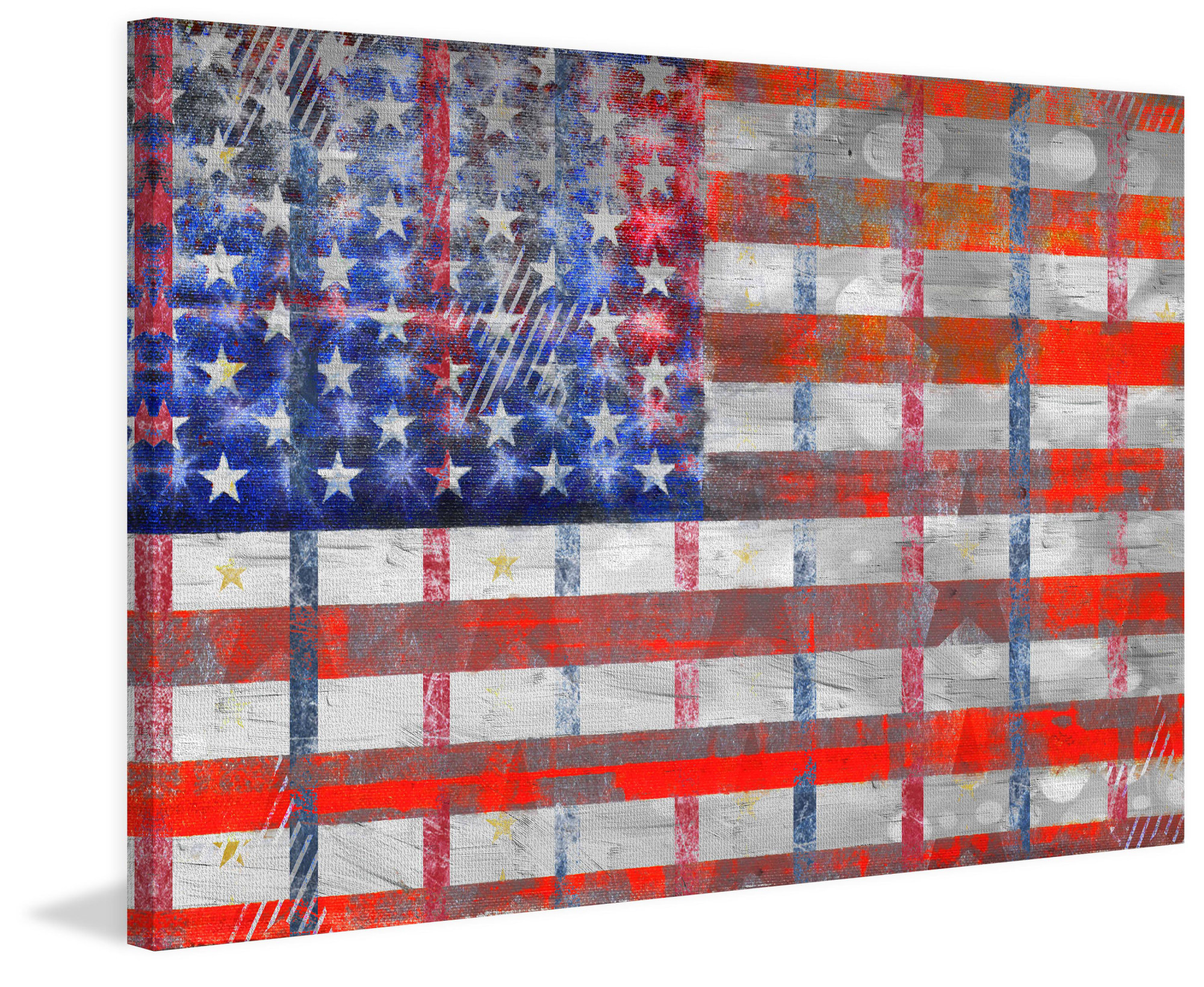 Parvez Taj "Bold Red Stripes" Print on Canvas