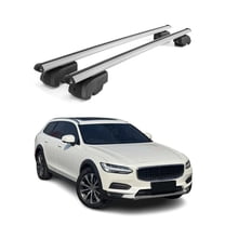 Lockable Roof Rack Cross Bars Carrier for Volvo V90 Cross Country 2017-2024 Gray