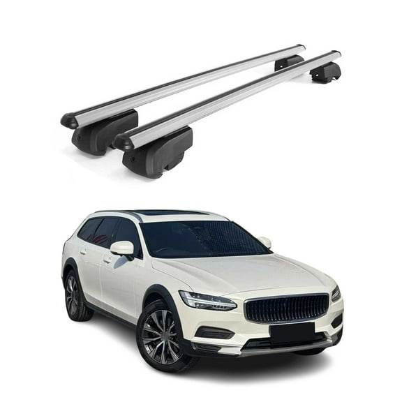 Lockable Roof Rack Cross Bars Carrier for Volvo V90 Cross Country 2017-2024 Gray