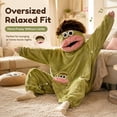 thumbnail image 5 of Guvpev Funny Big Mouth Monster Onesie with Comb, Silly Puppet Mascot Costume, Ultra Soft Coral Fleece Cosplay Pajamas, Oversized Cozy Plush Hooded Loungewear, 5 of 8