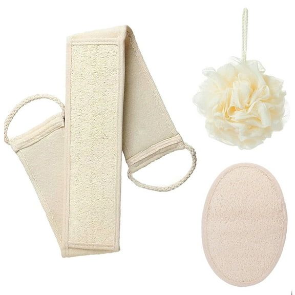 Loofah Exfoliating Body Scrubber,Tutuviw Natural Loofah Sponge Pad Set,Body Sponge Puffs,Luffa Shower Bath Sponge,Exfoliating Back Scrubber for Men and Women,Deep Clean & Invigorate Your Skin,3Pcs