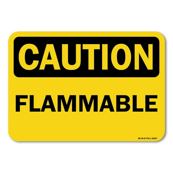 OSHA Caution Aluminum Sign - Flammable |  Aluminum Sign | Protect Your Business, Work Site, Warehouse & Shop Area |  Made in the USA