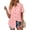 Pink, variant on Womens Button Down Shirts Lapel Short Sleeve Shirt Collared Pocketed Casual Blouses Summer Tops