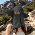 thumbnail image 5 of Wide Brim Sun Hat with Detachable Face & Neck Cover, UV Protection for Outdoor Hiking Fishing,Colour as Pictured, 5 of 6