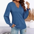 thumbnail image 4 of ketyyh-chn99 Black V Neck T Shirts For Women Women's Basic Round Neck Long Sleeve Crop Top, 4 of 5