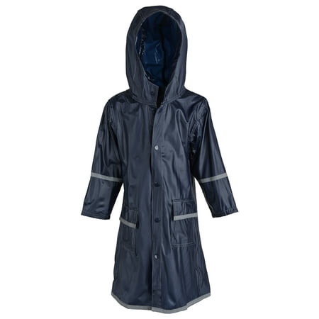 Girls Kids Waterproof Full Length Long Hooded Raincoat Jacket Coat for Children