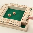 thumbnail image 3 of Wood Dice Board Game Shut The Box Wooden Classic 4 Sided Dice Board Game Pub Christmas Tabletop Toy for Kids Adults Learning Numbers Strategy Risk 2-4 Players, 3 of 7