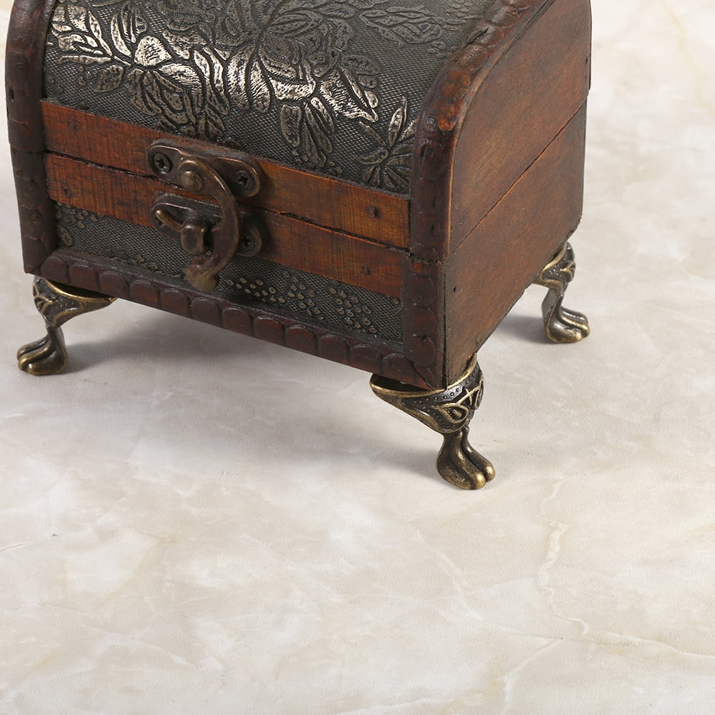 Yosoo 4pcs Antique Brass Jewelry Gift Box Wood Case Decorative Feet Legs Corner Protector Vintage