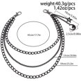 thumbnail image 4 of Pants Chain for Women Men Silver Pearl Cross Link Wallet Chain Layered Jeans Body Jewelry Biker Hip Hop Punk Jewelry, 4 of 6
