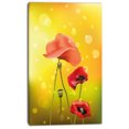 thumbnail image 2 of Fleurs Rouges sur Fond Jaune - Impression sur Toile Florale, 2 of 4