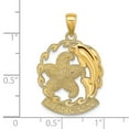 thumbnail image 2 of FB Jewels 14K Yellow Gold Cancun Under Starfish and Dolphin In Wave Frame Pendant, 2 of 2