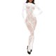 thumbnail image 1 of Body de encaje de manga larga para mujer: top sexy con patrón floral calado para dormir o salir de fiesta, nailon/spandex, talla única, 1 of 5