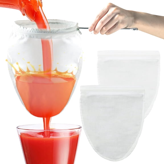 Nut Milk Bag Strainer with Stand, Strainers Fine Mesh Bags, Jelly strainer, Reusable Cheese Cloth Bag for Straining for Filter Juices, NutMilk, Cheese, Honey, Butter