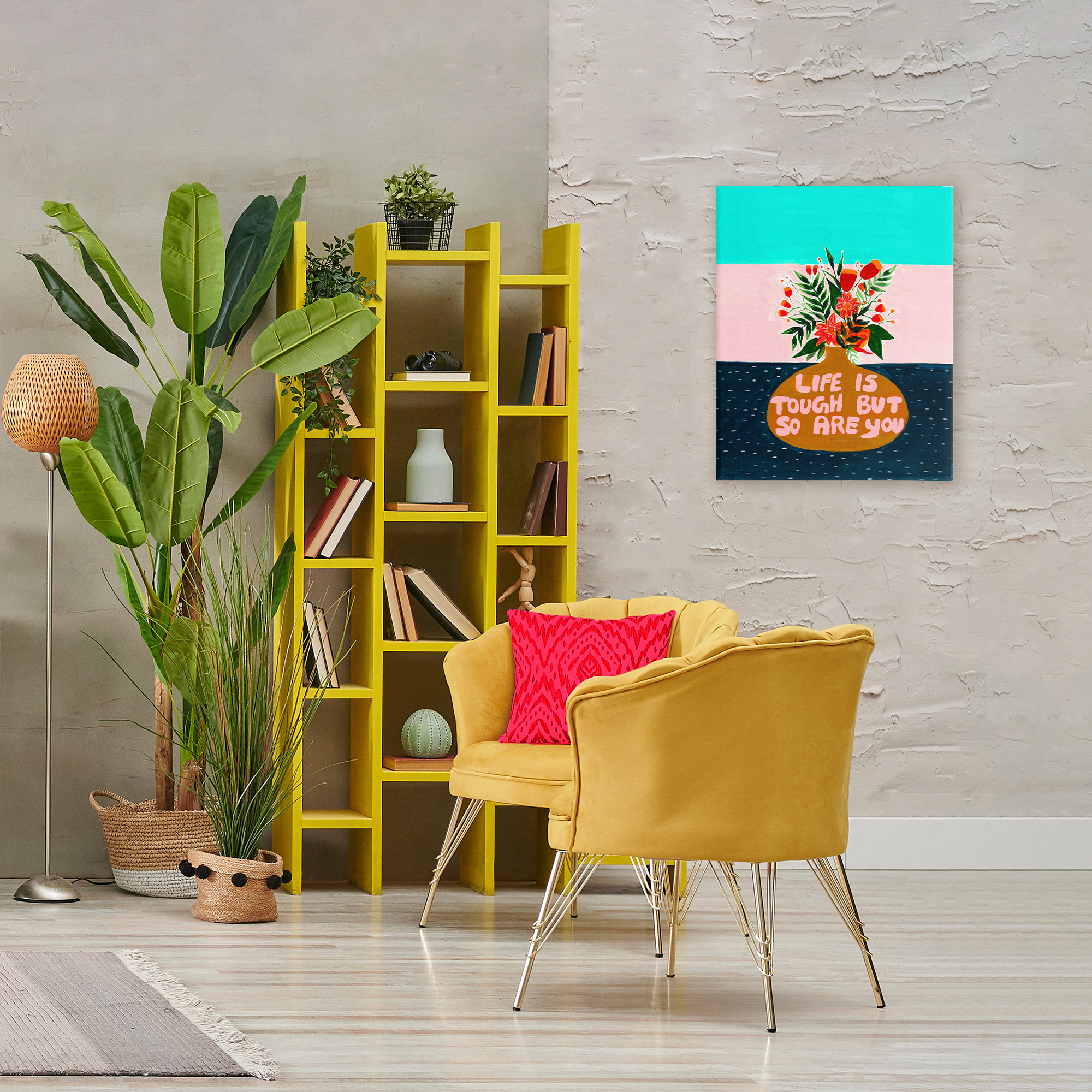 Life Tough So Are You Canvas Wall Art, design by Nabeela Rumi