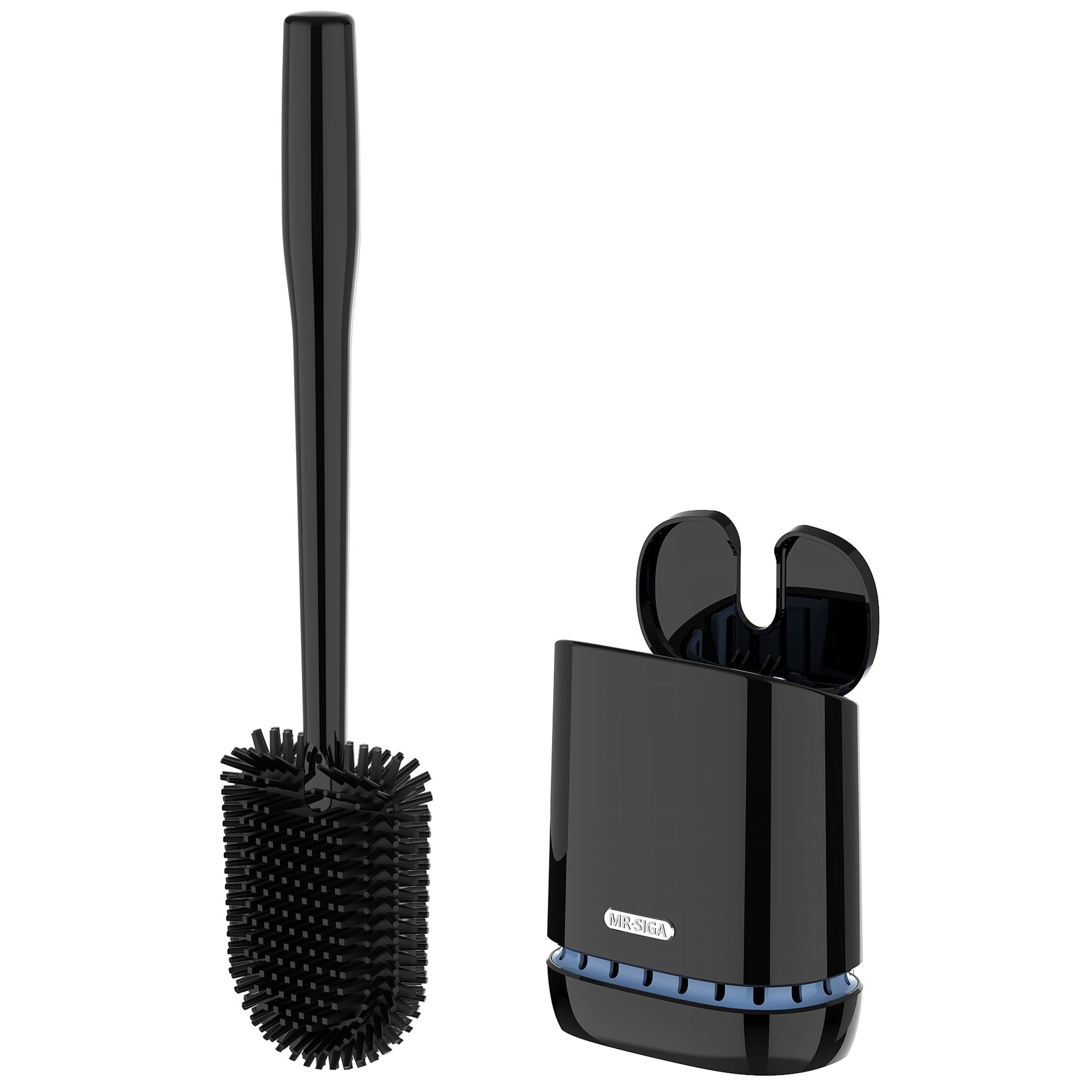MR.Siga Toilet Bowl Brush, Wall Mounted Toilet Brush for Bathroom Cleaning,Black,1 Pack,for Adult