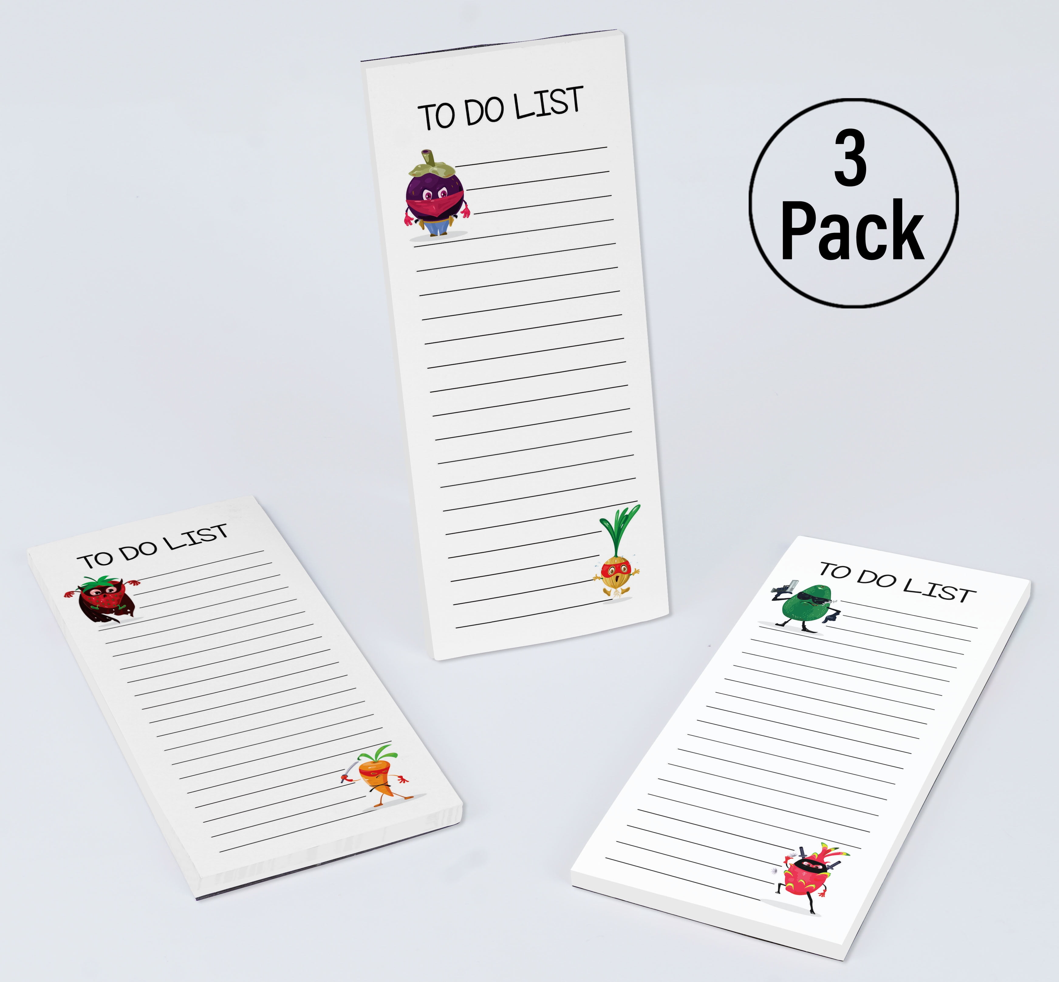 Inkdotpot Pack of 3 Magnetic Fridge To-Do List Notepads- Magnetic Memo Pads For Refrigerator-(50 Sheets Each)-9T