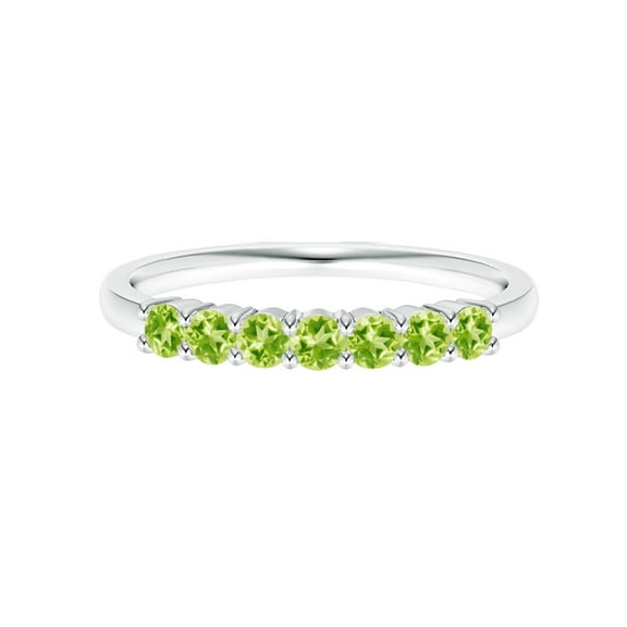 Round 0.35 Ctw Peridot 925 Sterling Silver Eternity Band Women Stacking Ring