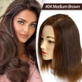 thumbnail image 2 of SEGO Real Remy Human Hair Mini Hair Pad Clip in 100% Human Hair Extensions Short Straight Thick One Piece Hair Pieces for Thinning Hair Topper/Side/Back Use, 2 of 8