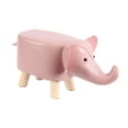 thumbnail image 1 of Reposapiés con forma de animal, otomano tapizado para niños, taburete creativo para descansar Rosa, 1 of 9