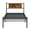 Black + Brown, variant on SESSLIFE Twin Size Bed Frame with Headboard, Metal Platform Bed Frame with Wood Panel, Noise Free Steel Slat Support, No Box Spring Needed, Under Bed Storage, 300 LBS